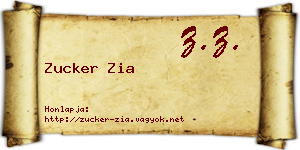 Zucker Zia névjegykártya
